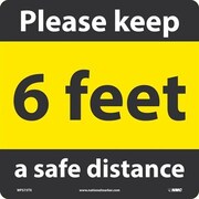 NMC Keep A Safe Distance Sign, 11-3/4" W x 11-3/4" H, English, Texwalk WFS73TX
